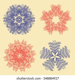 Art snowflakes set
