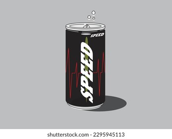 art speed can bottle on white backgraound