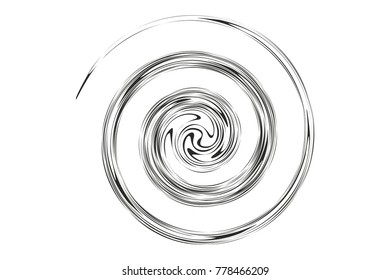 art spiral circle design element monochrome vector graphic
