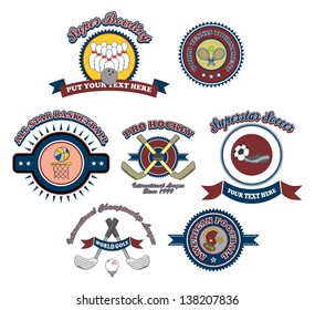 art sport selection vintage color label