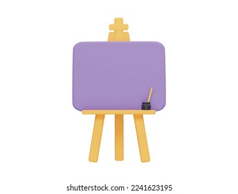 Art stand with 3d vector icon cartoon minimal style