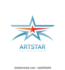 Art star - vector logo template concept illustration. Abstract space creative sign. Design graphic element. 