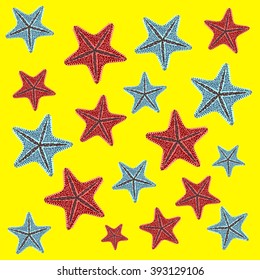 Art starfish back pattern yellow