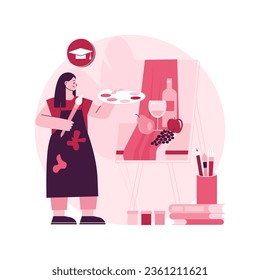 Art studio abstract concept vector illustration. Painting lesson for adults and children, open fine art class, modern gallery, pottery workshop, creative space, drawing studio abstract metaphor.