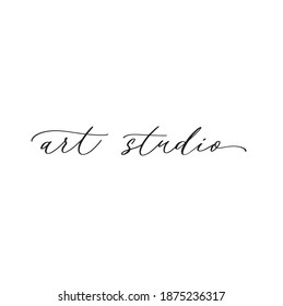 Art studio, calligraphic inscription, lettering. Handwritten for logo, business cards, postcards, website. Music, artist, manicure, beauty. Handwriting, ink