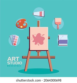 art studio design with tools