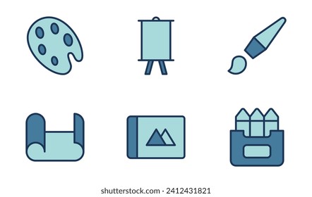 Art Studio icon design template in filled outline style