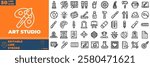Art Studio Line Editable Icons set. Vector illustration in modern thin line style of art studio icons: print, color, brush, etc