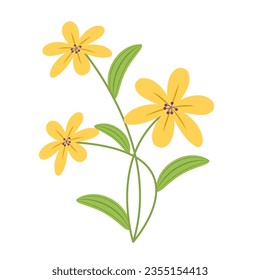 estilo de arte flor amarillo de primavera brillante
