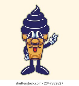 art style vector ice cream character