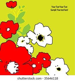 art stylization floral card with space for text, for family holidays