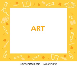 Art Subject Frame, Design Of Art Supplies On Frame, Teaching Media, Educational, Instruction