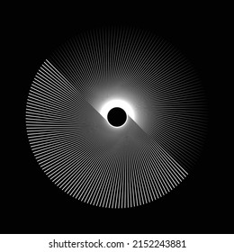 Art sun background. Tattoo template or logo with lines. Abstract art swirl symbol or icon.