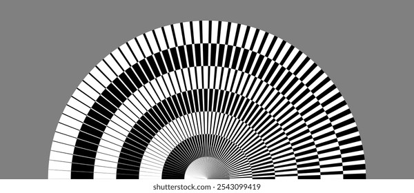 Art sun concept background. Logo template or icon with lines. Black shape on a white background and the same white shape on the black side.