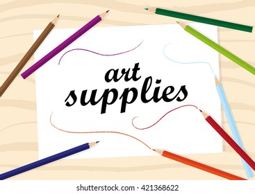 Art supplies with blank paper