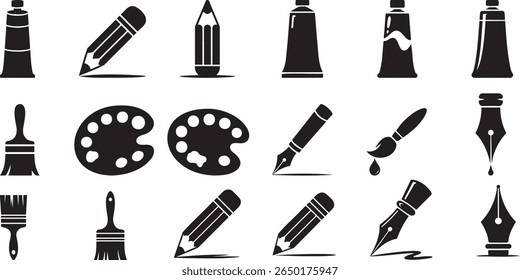 Arte fornece pintura de desenho escrevendo artista pencil.eps
