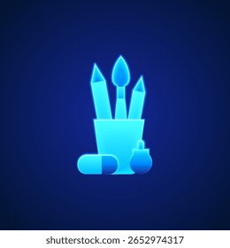 Art Supplies Icon – Creative Tools for Education and Inspiration symbolizing creativity, education, and artistic expression. Ideal for educational websites, art classes, and creative projects