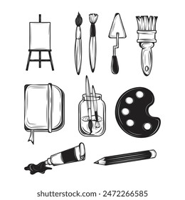 Art Supplies Illustration Vector Set