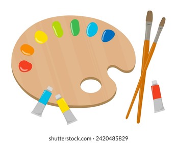 Artículos de arte (paleta, pinturas, cepillos)