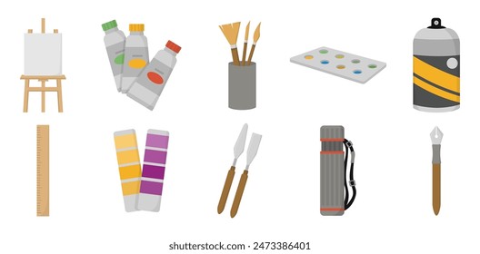 Art Supplies Vector Collection Set