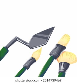 Art supplies vector illustration brush paintbrush