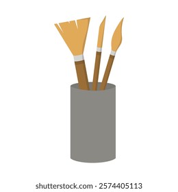 Art Supplies Vector Illustration - Brush Painting