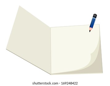Art Supply, A Sharpened Pencils Lying on Blank Sketchpad or Sketchbook with Copy Space for Writing or Sketch and Draw A Picture. 