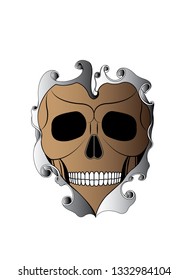 Art Surreal Skull Tattoo. Hand drawing and make graphic vector.