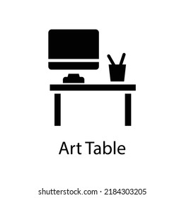 Art Table vector Solid Icon Design illustration on White background. EPS 10 File 