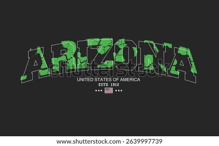 Art Tee, slogan tee, ARIZONA urban street style typography with grunge brush strokes. ARIZONA text graffiti, typography college varsity USA state slogan print. t shirt graphics graffity print.eps8