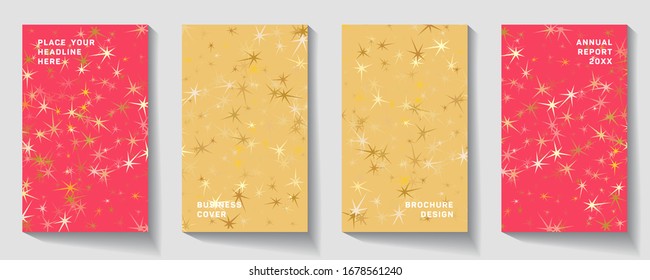 For art template design, list, front page cover, print, flyer, book, blank, card. Abstract vector layout background set.  Shining Banners Set.  Vector illustration.