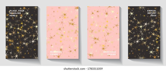 For art template design, list, front page cover, print, flyer, book, blank, card. Abstract vector layout background set.  Shining Banners Set.  Vector illustration.
