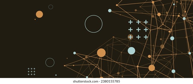 Art Template for science and technology presentation. Plexus style background. Vector