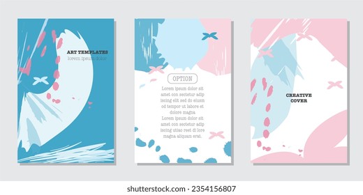 art templates 3 . Suitable for poster, greeting and business card, invitation, flyer, banner, brochure, post in social networks, advertising, events and page cover