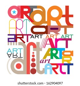 Art - text composition on white background. Isolated vector illustration.