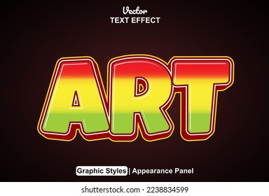 Art text effect with graphic style and editable