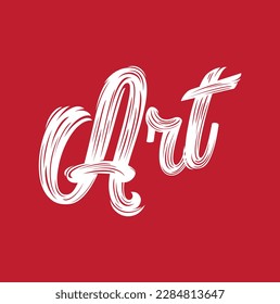 Texto ART sobre fondo rojo.