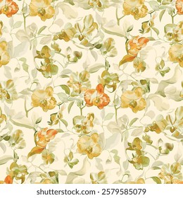 art textile design ,flower leaf abstract,shadow pattern repeats,watercolor effect , fabric colors digital print ,summer