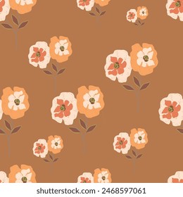 art textile design, flowers leaves abstract effect botanic pattern allover repeats seamless colors,fabric wrapper print ,spring summer