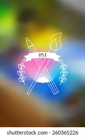 Art theme blurred background. Can use as logo. 