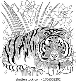 4,554 Adult Colouring Tiger Images, Stock Photos & Vectors | Shutterstock