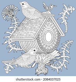Art therapy coloring page. Coloring Book for children and adults. Colouring pictures with bull. The art of linear engraving. Romantic concept.