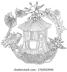 Art Therapy Coloring Page Cute Wreath Stock Vector (Royalty Free ...