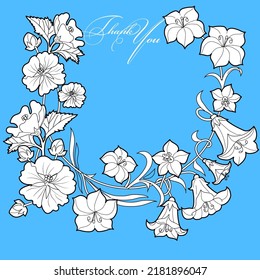 Art therapy coloring page. Linear image of flowers. The pictures are perfect for creating cards, stickers, wallpapers and other projects.