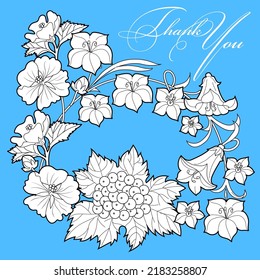 Página de coloreo de la terapia artística. Imagen lineal de flores. Las imágenes son perfectas para crear tarjetas, etiquetas, fondos de pantalla y otros proyectos.