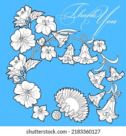 Página de coloreo de la terapia artística. Imagen lineal de flores. Las imágenes son perfectas para crear tarjetas, etiquetas, fondos de pantalla y otros proyectos.