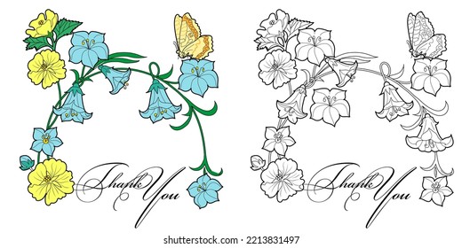 Art therapy coloring page. Linear image of flowers. The pictures are perfect for creating cards, stickers, wallpapers and other projects.

