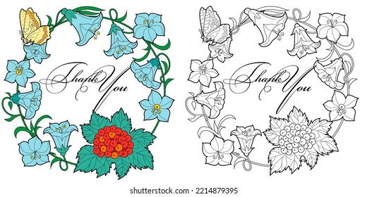 Art therapy coloring page. Linear image of flowers. The pictures are perfect for creating cards, stickers, wallpapers and other projects.

