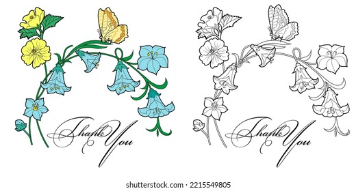Art therapy coloring page. Linear image of flowers. The pictures are perfect for creating cards, stickers, wallpapers and other projects.
