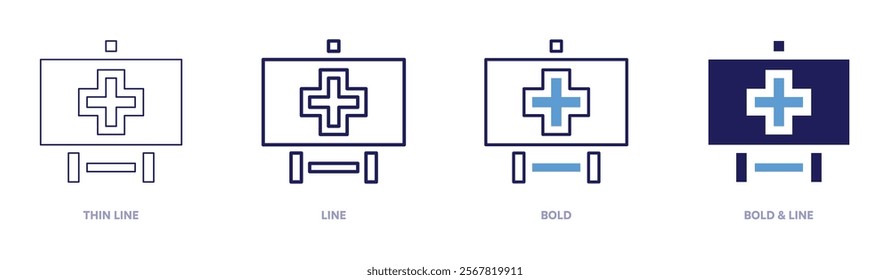 Art therapy icon in 4 different styles. Thin Line, Line, Bold, and Bold Line. Duotone style. Editable stroke.